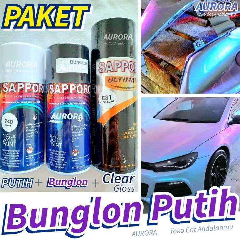 Paket Sapporo Cat Bunglon Putih seperti Lembayung 2 Warna Biru dan Ungu / Pilok Tahan Bensin sepeda 