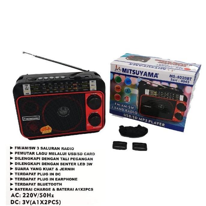 Radio Mitsuyama MS-4045 USB SD MP3 AM-FM Portable Radio