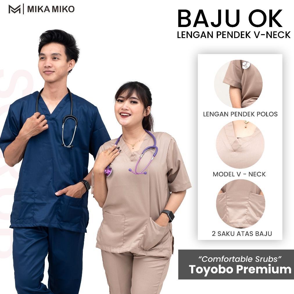 Terlaris Mikamiko Baju Oka Perawat [Gratis Bordir Nama] Ok Lengan Pendek Stenen Dokter Bidan Medis U