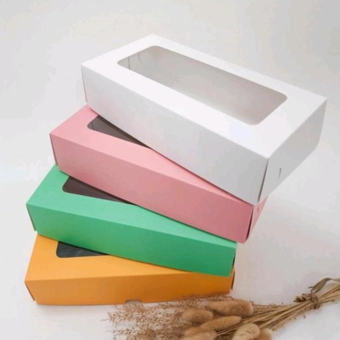 Dus Kue Box Kue Kotak Kue Dus Brownies Laminasi Jendela Variasi Warna