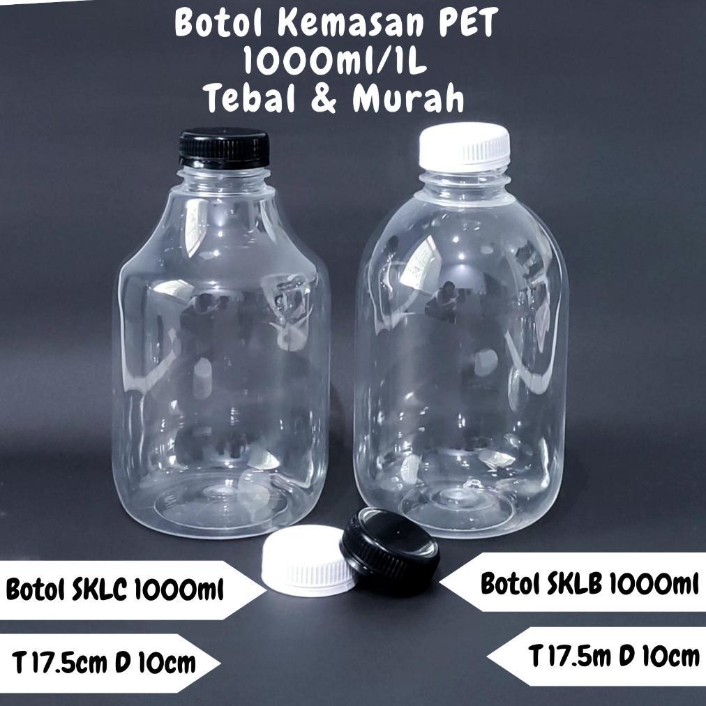 (Isi 6Pc) Botol Sklc 1000Ml / Sklb 1000Ml / Botol Pet Gendut 1000Ml / Botol Kemasan Minuman Pet / Bo