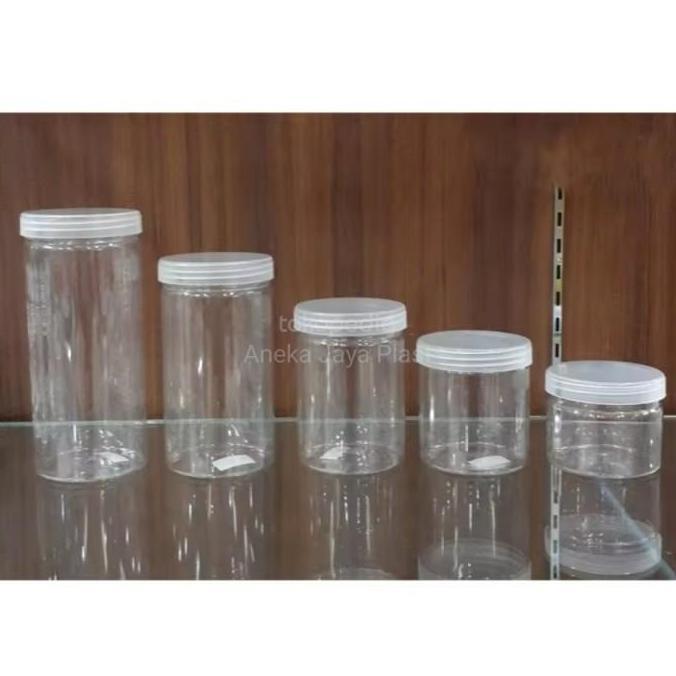 Toples Plastik Bulat Bening/ Toples polos Tabung plastik per satuan
