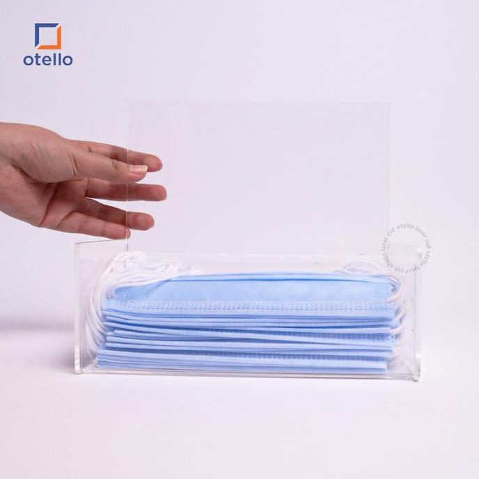 Kotak Masker Akrilik Tempat Penyimpanan Mask Box Acrylic Storage Wadah TP