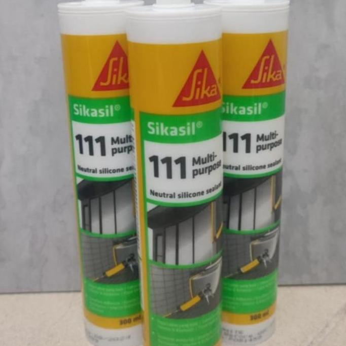 Potere- Sika Sikasil 111 Multi-Purpose Silicone Weatherproofing Sealant 111 - Hitam 300Ml Tahan Cuac