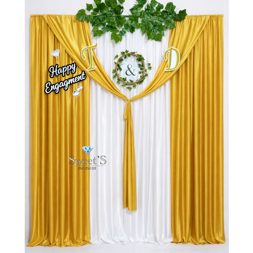 Paket Dekorasi Lamaran 2.2x2.2M Lengkap Murah | Backdrop Engagement wedding
