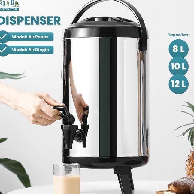 Sinda Termos Air Milk Tea Buet Water 8 10 12 Liter Drink Jar Termos Stainless