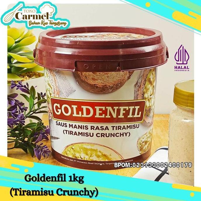 Glow- Goldenfil Selai Goldenfil Tiramisu Crunchy Selai Roti Bolu 1Kg Aroma Tiramisu Kuat Cocok Untuk