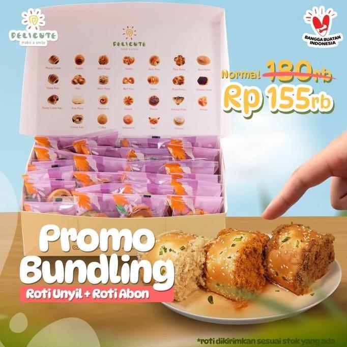 Glow- Promo Bundling Roti Abon + Delicute Bun/Roti Unyil (Dikirim Random) Frozen Maryam