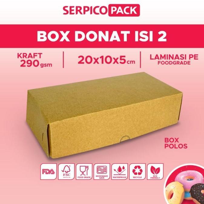 Dus Donat Isi 2 / Dus Brownies 20x10x5 / Dus Brownies Box 20x10