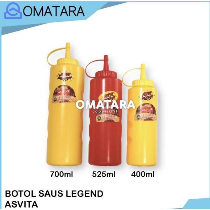 Asvita Botol Saus Minyak Kecap Botol Mayonaise Plastik 400 525 700ml