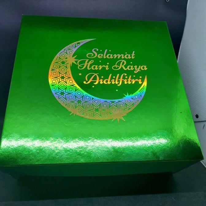 Dus lebaran Kotak Kue hijau 22 x 22