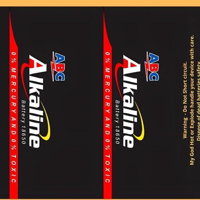 Stiker Skin Wrap Baterai 18650 Desain ABC Alkaline Original Desain