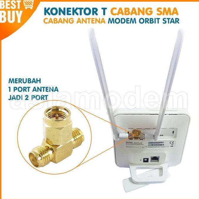 Konektor Cabang 2 Antena Router Orbit T SMA Male to 2x SMA Female