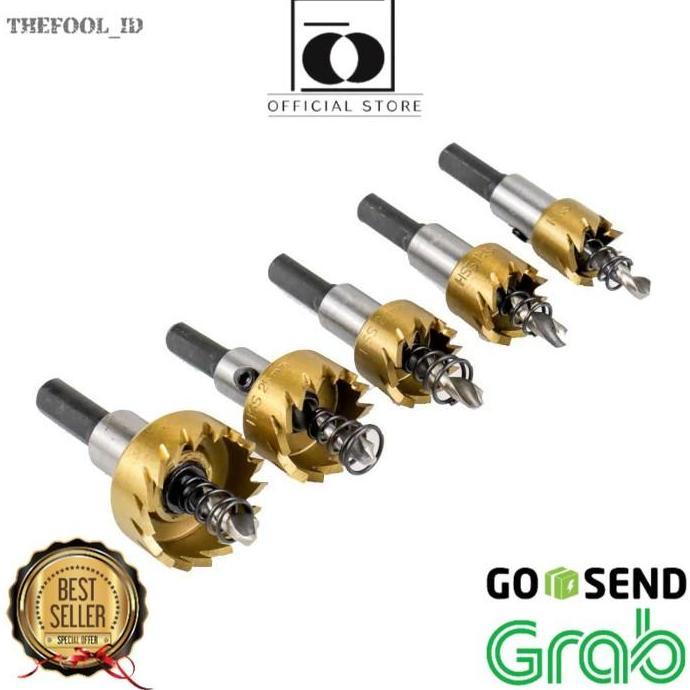 QUIR mata bor hole saw besi Set 5pcs baja ringan hole saw plat besi TFID