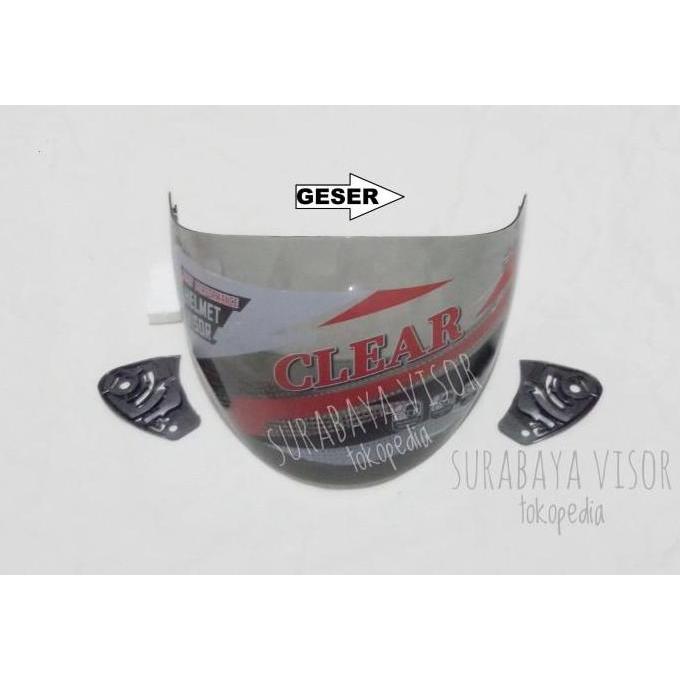 Kaca helm ink centro + kyt djmaru merk clear warna smoke (hitam)
