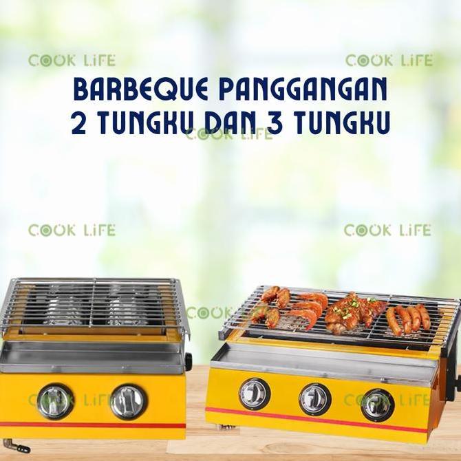 Alat Pemanggang Barbeque Matsunichi 2 & 3 Tungku Griller Trio BBQ Grill Paket Regulator Gas Kompor P