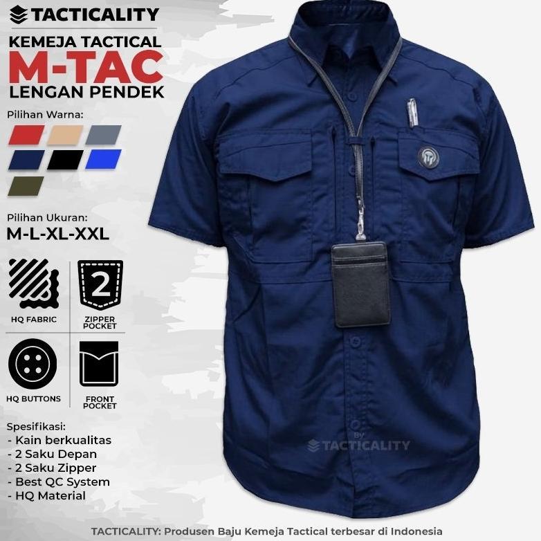 Bagus Kemeja Tactical Pria Lengan Pendek M-Tac Baju Pdl Pdh Seragam Kerja Lapangan Outdoor