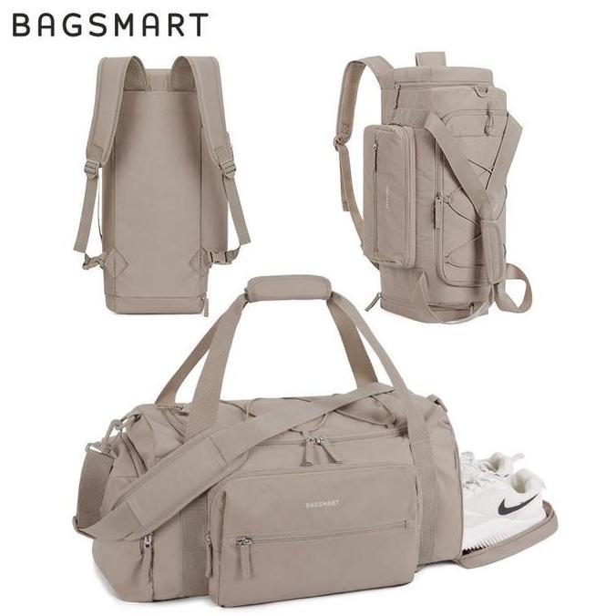 Bagsmart 4-In-1 Tas Gym, Tas Duffle Ringan Tsa Untuk Perjalanan Dengan Kompartemen Sepatu & Kantong 