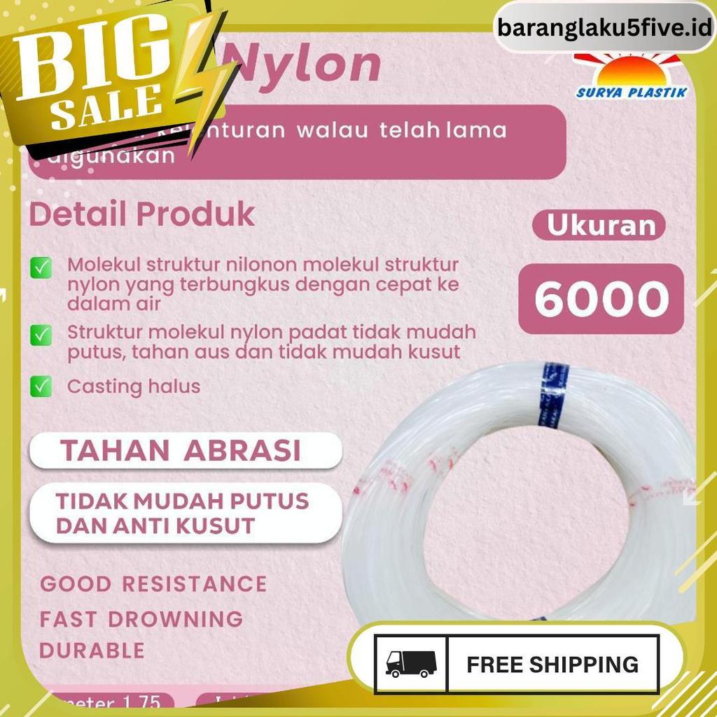 Senar Cap Ikan Kakap  Ukuran 6000 (150)  Per Roll /Tali Senar Pancing / Senar Layangan Meledak