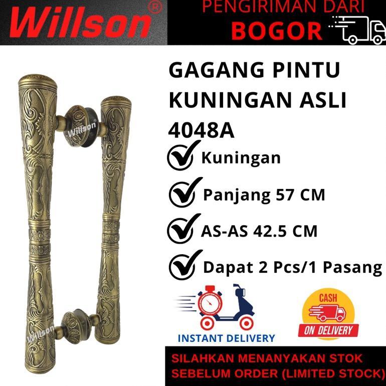 HANDLE GAGANG TARIKAN PEGANGAN PINTU 2 KUNINGAN KLASIK ANTIK AB