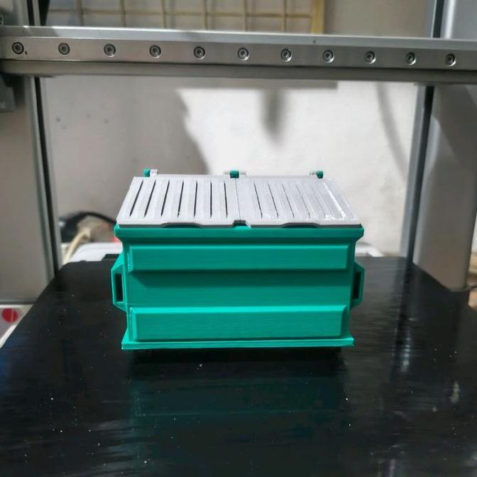 (Kertas Lipat) Aksesoris Diorama Dumpster Tempat sampah Skala 1:18