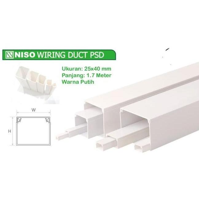 NISO Kabel DUCT 1.7M / Pelindung Kabel Ducting PVC Putih