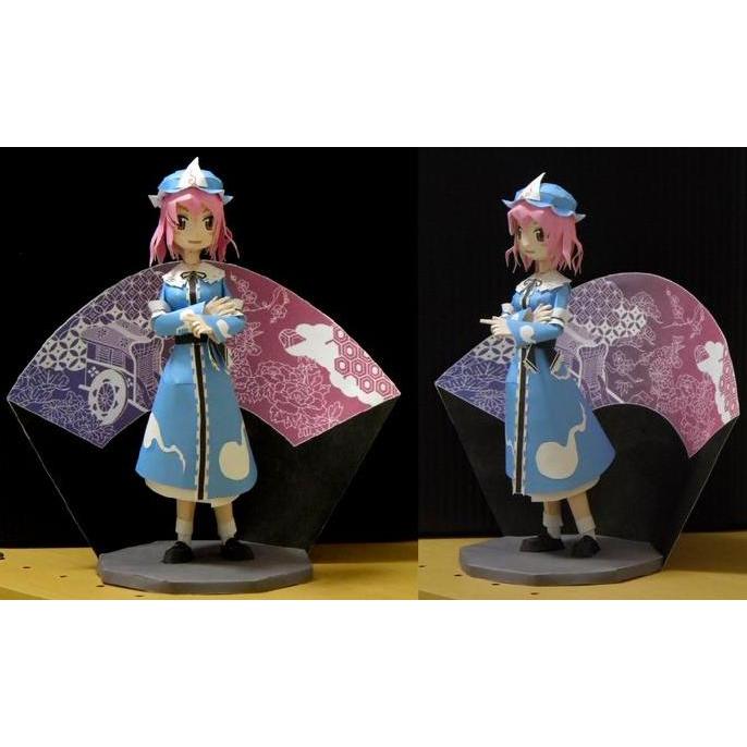 (Kertas Lipat) DIY Papercraft Kertas Pola Figure Anime Yuyuko Saigyouji