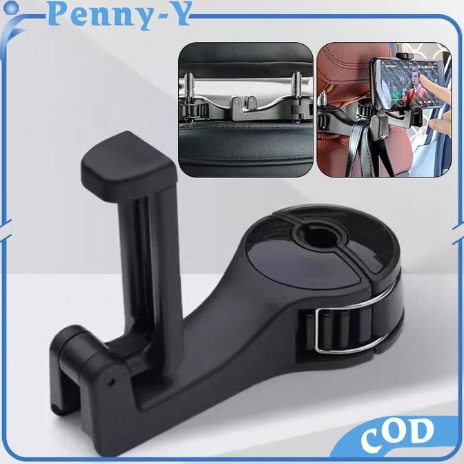 SAND 2pcs Car Hook Holder Hp Mobil Kursi Belakang 2in1 Cantolan Mobil Belakang Kursi Gantungan Hp Di