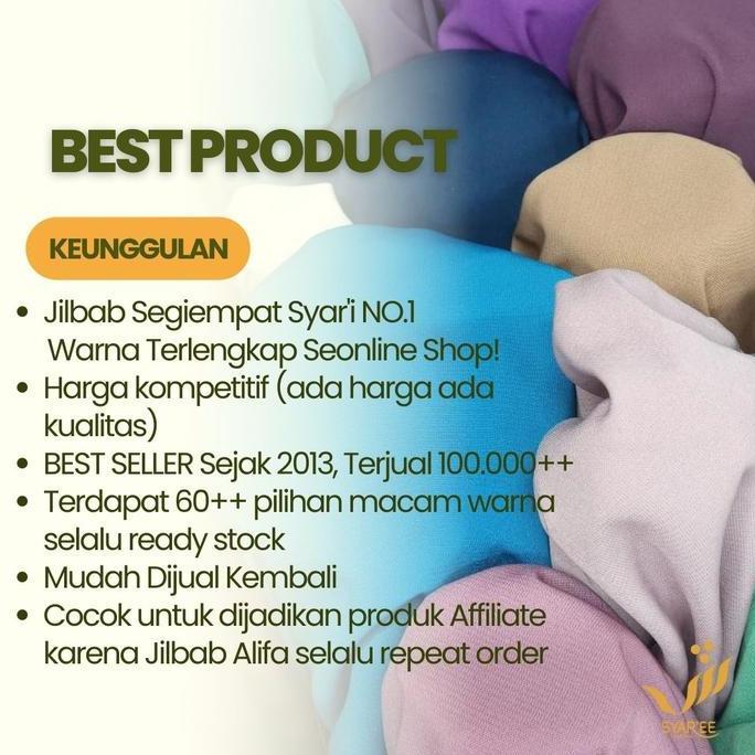 Heddosukafu- Jilbab Syar'I Segi Empat Jumbo 150X150 Wolfis Kelim Panjang Tebal Nyaman Syar'Ee Fashio