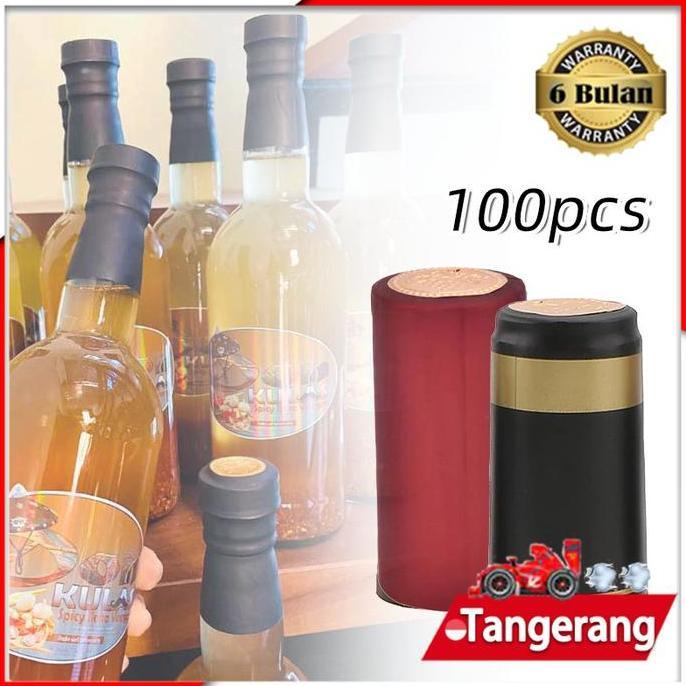MRIKI 100pcs Segel Tutup Botol Tutup Segel Botol Wine Segel PVC Shrink Heat Botol Segel Shrink Plast