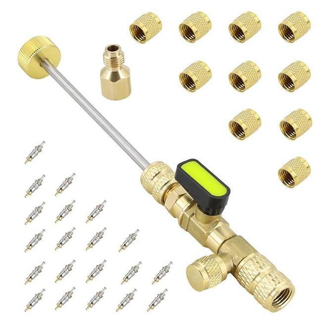 SAND 32pcs/Set Valve Core Remover/Installer Air Conditioning Line Repair Tools Freon Valve Core Remo