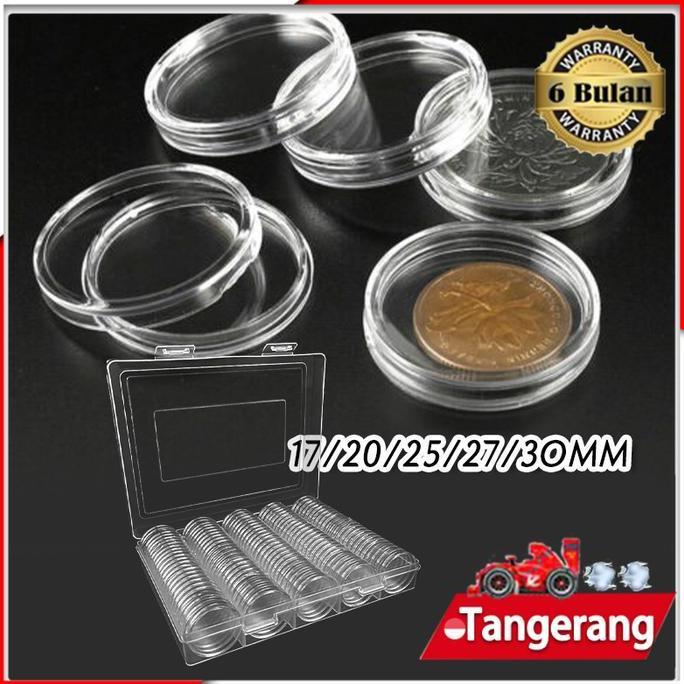 MRIKI 100pcs Kapsul Koin Bulat / Kotak Penyelenggara Koleksi Kapsul Koin / Kotak Penyimpanan Koin 19