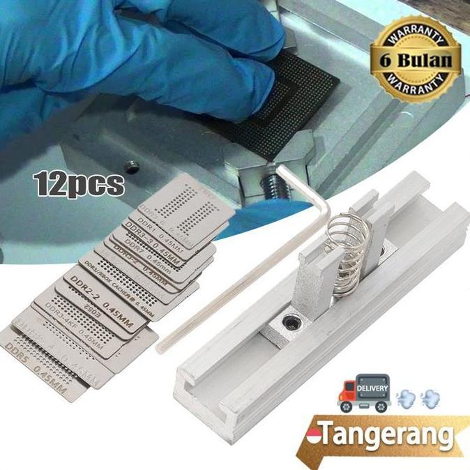 MENDA 13pcs/Set BGA Reballing Station Cetakan Stensil Jig Stencil Universal Untuk DDR1 DDR2 DDR3