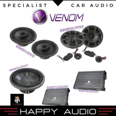 Best Seller Paket Audio Mobil Full Set Sound System Venom Elemento Veto Series