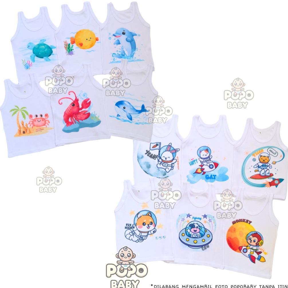 Tahan Lama  Kaos Dalam Bayi/ Singlet Bayi Motif Karakter Perempuan/ Laki Pertama Di Shopee