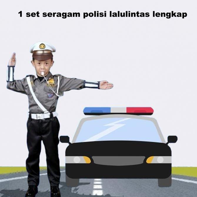 baju polisi anak seragam polisi anak/ kostum karnaval komplit pocil laki laki perempuan/ cewe usia 2
