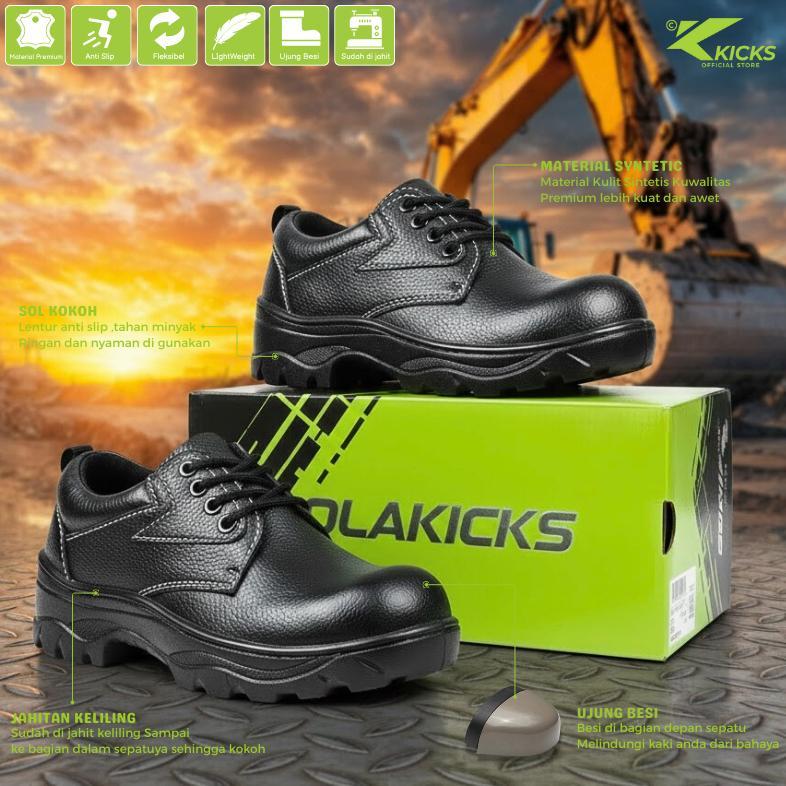 Grade Ori Sepatu Safety Pria Boots Septi Ujung Besi - Safety Boots Steel Toe - Sepatu Kerja Safety I