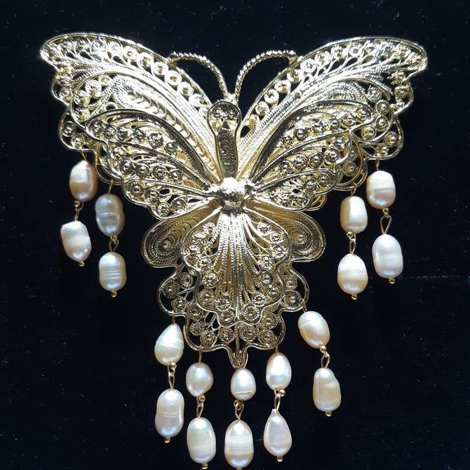 Bros alpaka mutiara air tawar kupu-kupu besar Bros Kebaya Bros Etnik LM