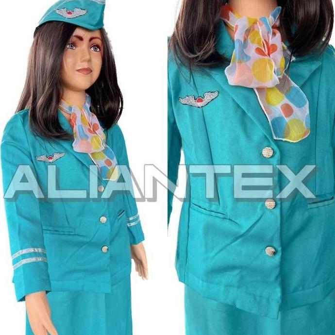 BAJU PRAMUGARI HIJAB ROK(TOSCA)/BAJU KARNAVAL/BAJU PROFESI ANAK/BAJU TK/KOSTUM/SERAGAM TK/BAJU AGUST