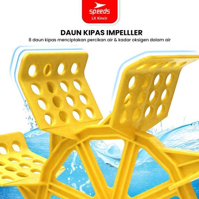 Murah Speeds Kincir Air Tambak Impeller 8 Daun 66Cm Cor Kolam Ikan Padat Pelampung Air Tambak Udang 