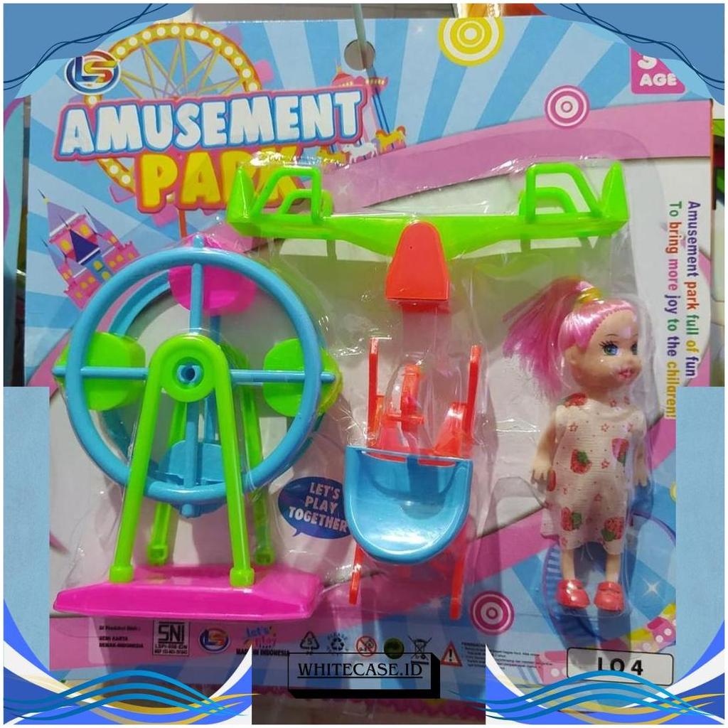 mainan bayi funny bearbiee amusement park / mainan anak edukasi boneka lucu plus ayunan LO4 SX Cod