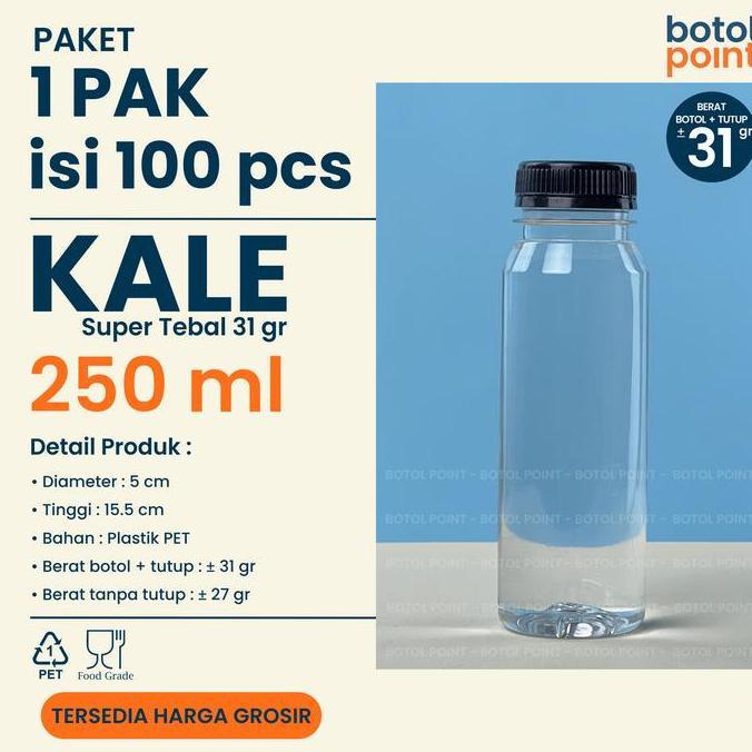 Speichern- Botol Kale 250 Ml 1 Pack 100 Pcs - Super Tebal - Tebal - Ekonomis - Botol Kemasan Plastik