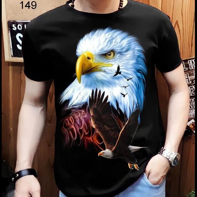 Vorgese- Kaos Distro Pria T-Shirt Cowok Motif Burung Elang Howk