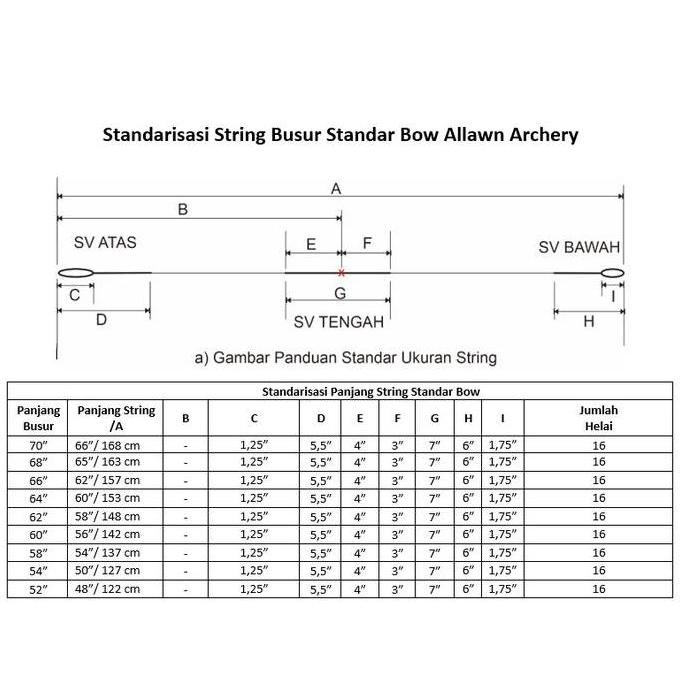 Bow String - Tali Busur Panah Standard - Recurve Bow Dacron