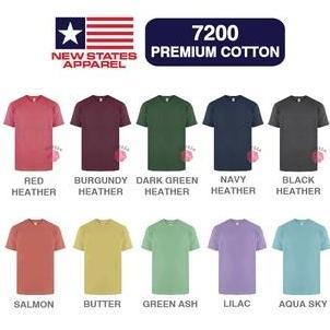 Vorgese- Kaos Polos Nsa 7200 - New States Apparel Premium Cotton Combed 24S - Warna Heather