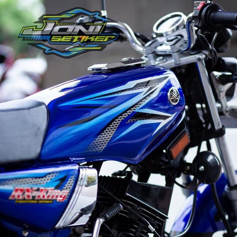 STIKER STRIPING ORI YAMAHA RX KING 2005 BIRU FULLSET EMBLEM STIKER RX KING BIRU 2005