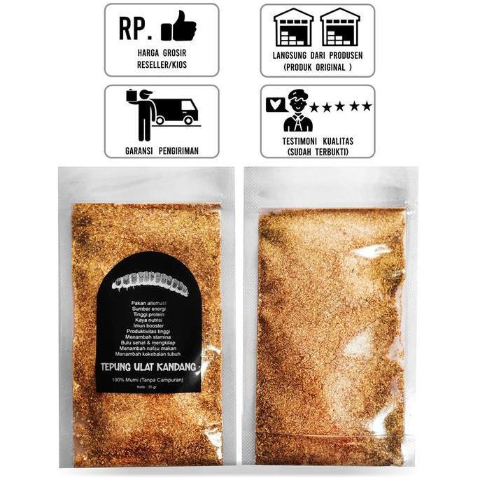 SEMPATI GROSIR Tepung Ulat Kandang Kering Sempati 35 Gram Isi 12 Pcs Ulet Serbuk Pakan Makanan Burun