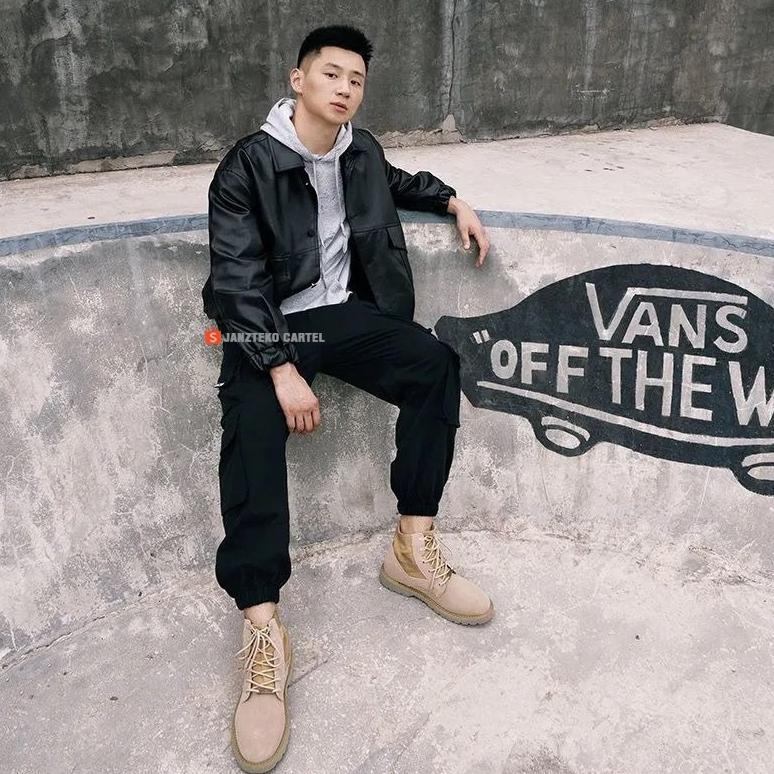 termurah jnk x minjon - jaket pria bomber tactical oversize retro bahan semi kulit sintetis viena fa