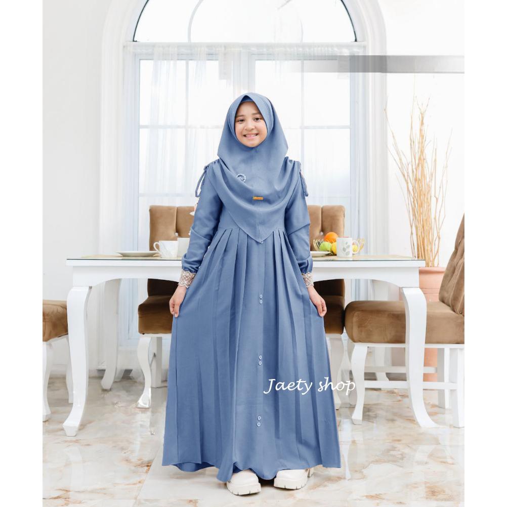 OFFICIAL GAMIS ANAK MAWWADAH SYAR'I SET KHIMAR CRINGKLE AIRFLOW PREMIUM - FASHION MUSLIM ANAK PEREMP
