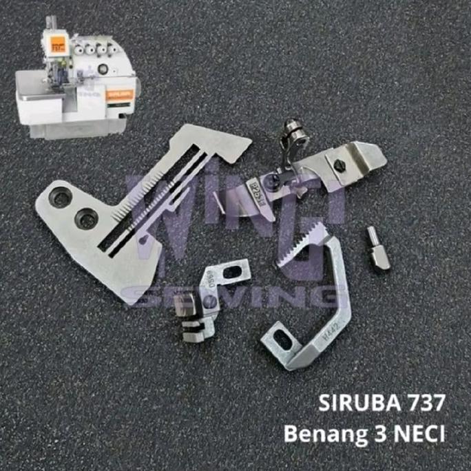 SIRUBA Benang 3 NECI GAUGE SET Getset Mesin Jahit Obras Industri TYPICAL JACK SIMARU SHUNFA